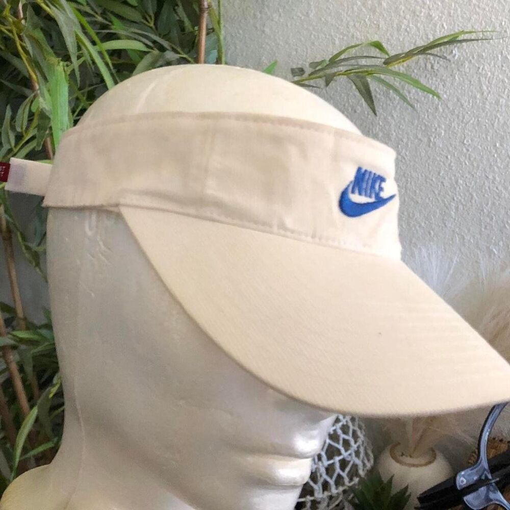 Vintage Nike creamish white blue visor hat cap - Picture 3 of 7